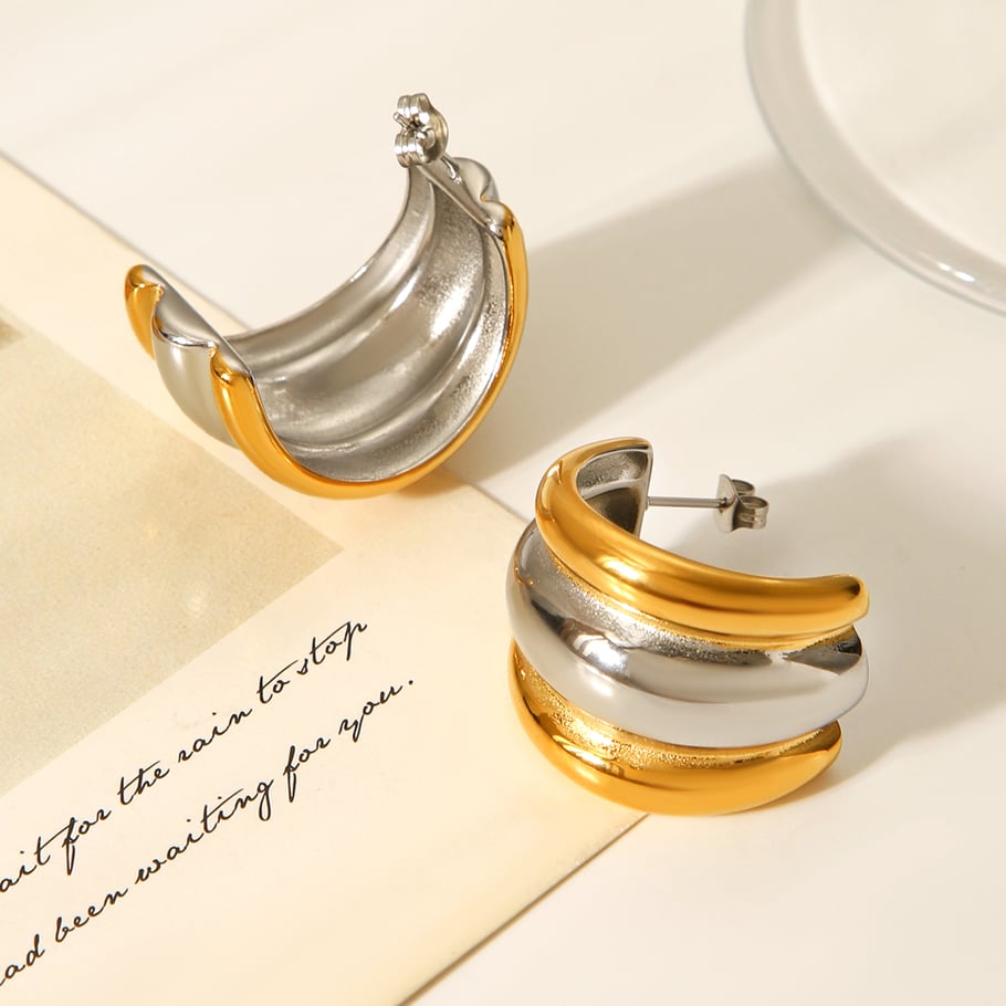 1 Pair Daily Mixed Gold Color And Silver Colors Women's Stud Earrings Picture8