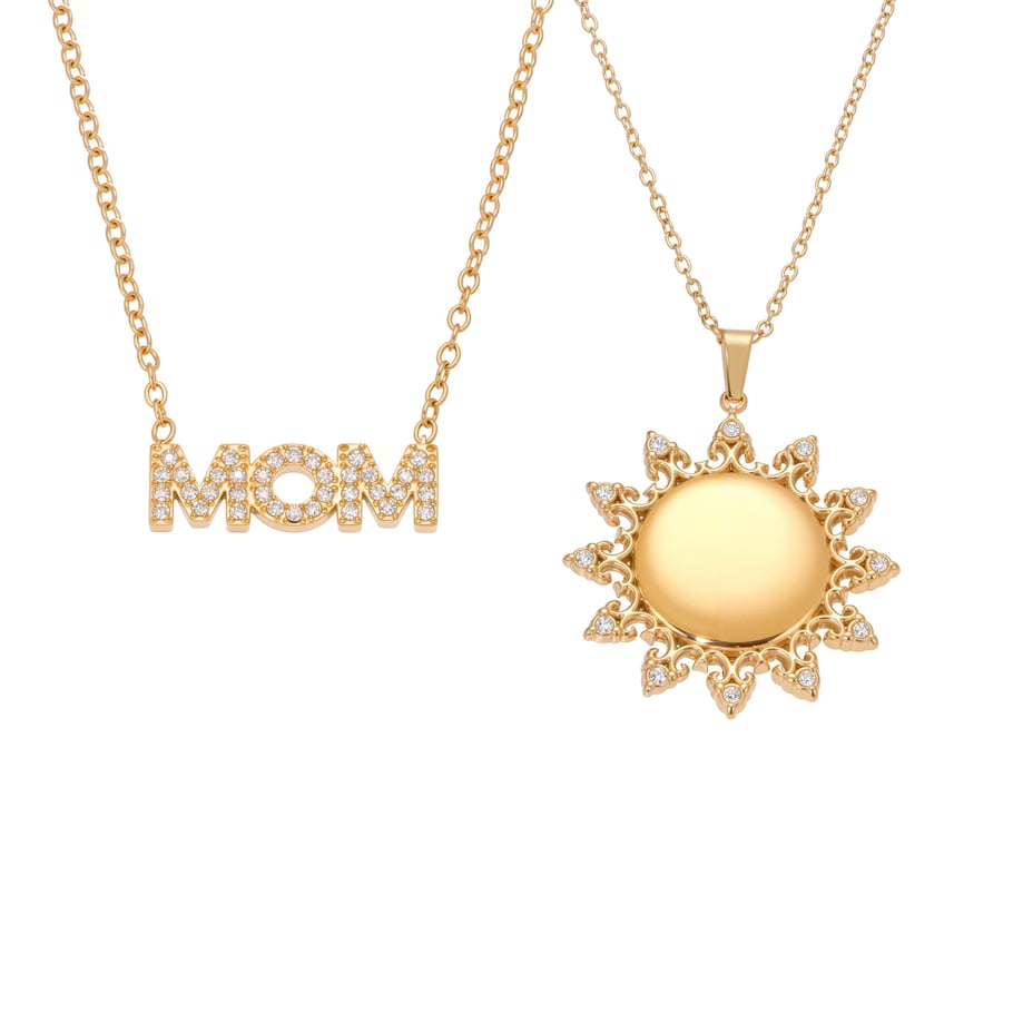 1 Piece Classic Sun Stainless Steel Gold Color Women's Pendant Necklaces Picture8