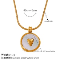 XL794WEG white shell gold necklace Picture5