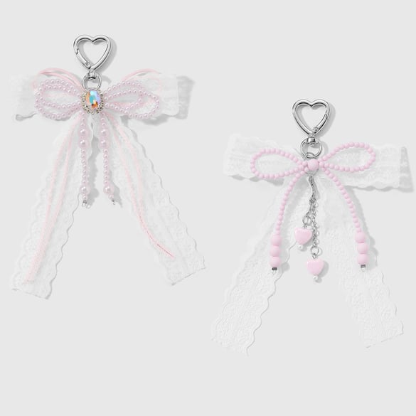 1 Piece Sweet Beaded Bow Knot Bag Charm