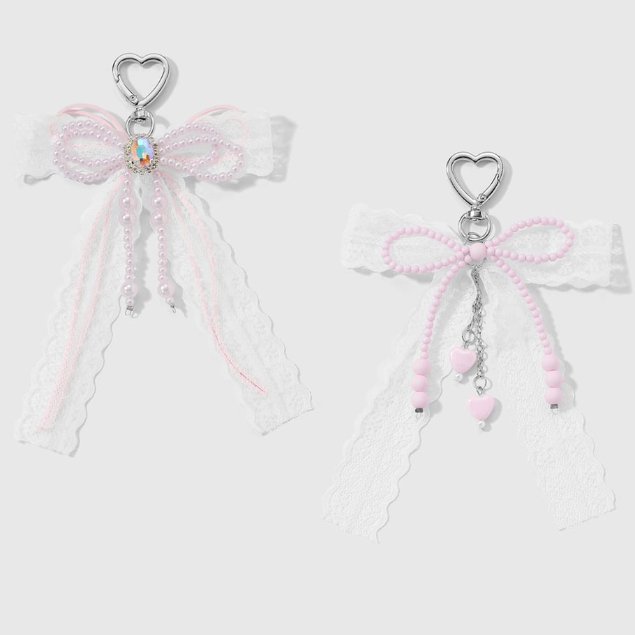 1 Piece Sweet Beaded Bow Knot Bag Charm Picture3