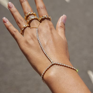 1 Piece Classic Geometric Stainless Steel Gold Color Women's Gemstone Rings h5 Picture4