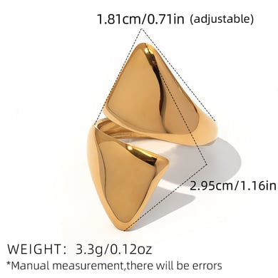 1 Piece  Daily Irregular Shape Stainless Steel Woemn's Statement Rings h5 