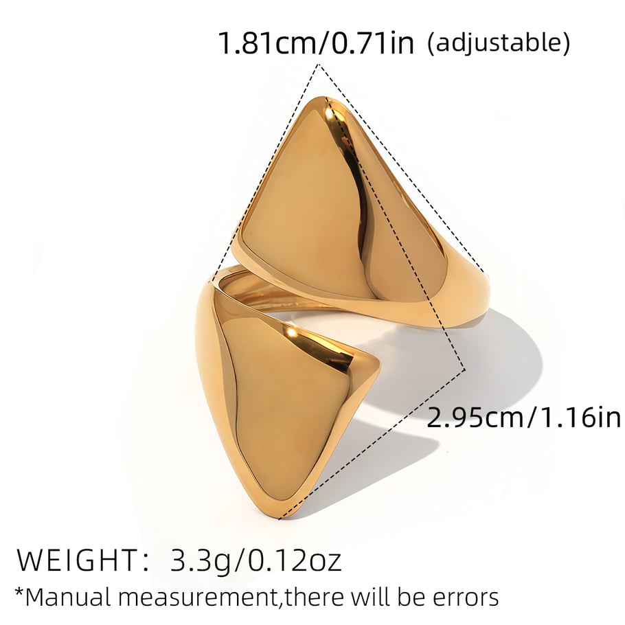 1 Piece  Daily Irregular Shape Stainless Steel Woemn's Statement Rings 