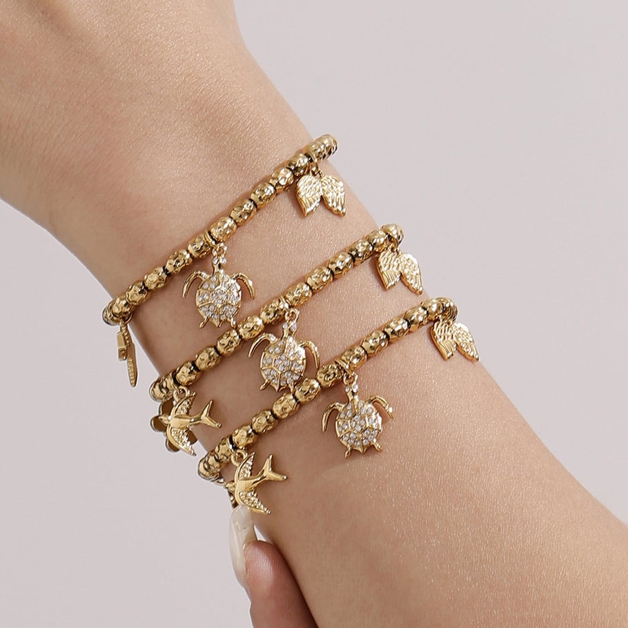 Luxurious Animal Stainless Steel Gold Color Zircon Women's Jewelry Sets Picture4