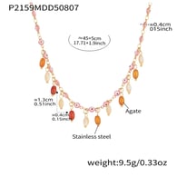 P2159-Pink Drop Gold Necklace-45+5cm Picture6