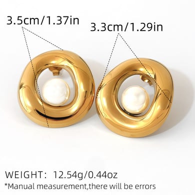 1 Pair Simple Series Retro Irregular Shape Stainless Steel  Woemn's Stud Earrings h5 Picture2