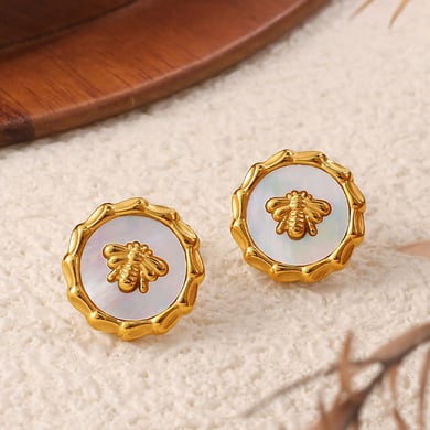 Enamel Heart Stainless Steel  Gold Color Necklace Set h5 Picture3