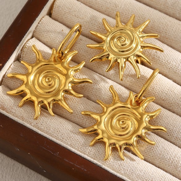 Classic Sun Stainless Steel Gold Color Women's Jewelry Sets 2