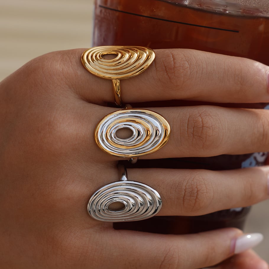 1 Piece Simple Series Retro Circle Stainless Steel  Women's Statement Rings Picture3