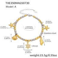 TXE350-Gold DIY Zircon Bracelet 16+5cm Picture2