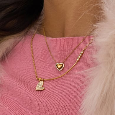 1 pezzo di collana con ciondolo da donna in acciaio inossidabile color oro con lucchetto classico h5 Immagine4