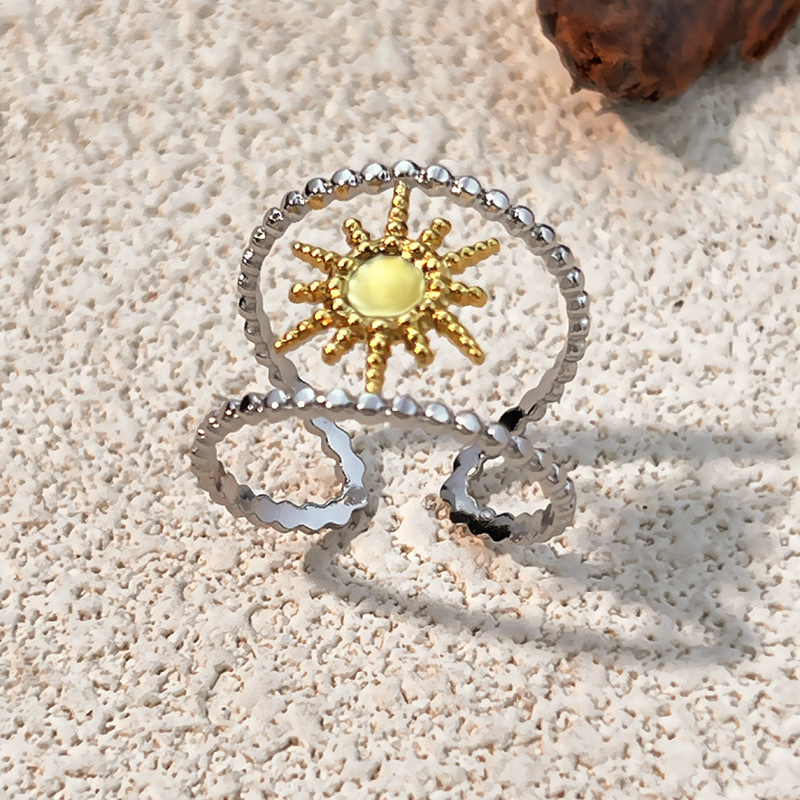 1 Piece Daily Stainless Steel MIxed Color Statement Ring Picture2