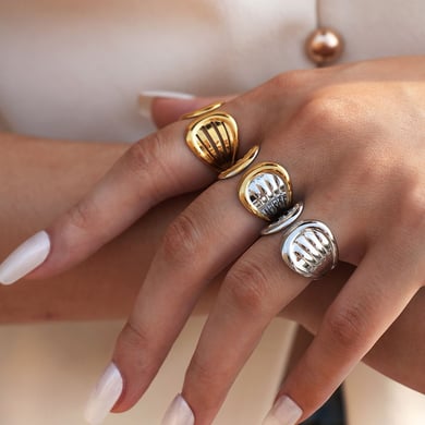 1 Piece Simple Irregular Shape Stainless Steel  Women's Statement Rings h5 Picture4