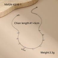 NMSN-K516-1 Steel and White Diamond Necklace Picture2
