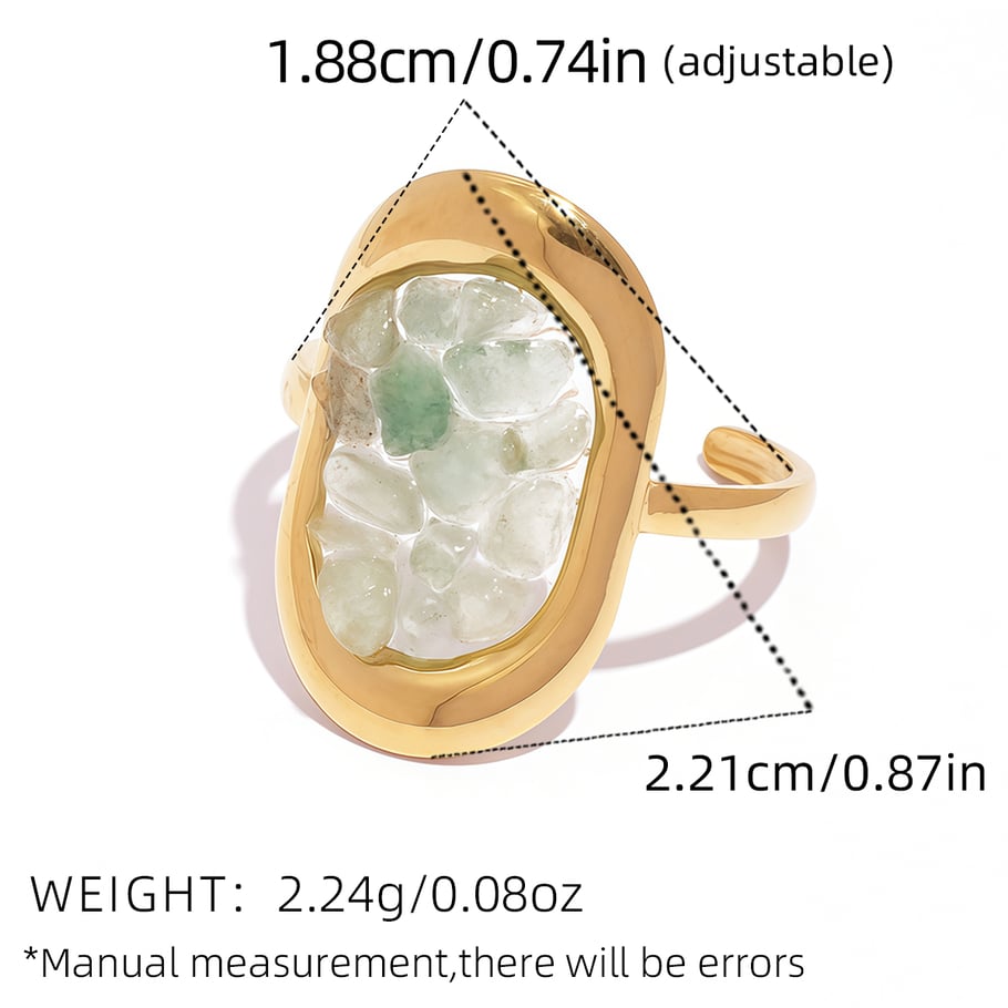 1 Piece  Retro Irregular Shape Stainless Steel  Gold Color  Statement Rings Picture2