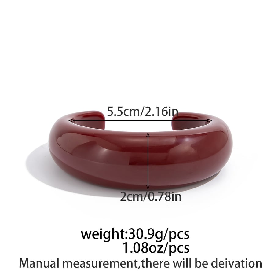 1 brazalete de resina de color sólido Imagen2