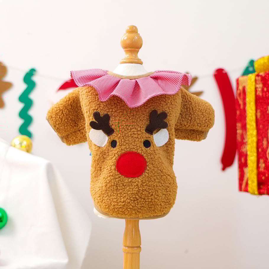 1 Piece Cute Christmas Pet Plush Coat Picture4