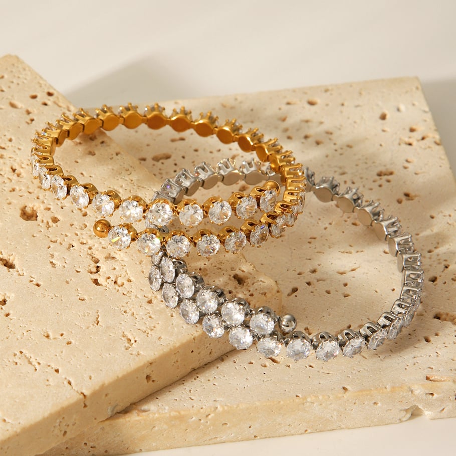 1 Piece Simple Circle Stainless Steel  Women's Bangles Picture4