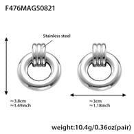 F476-Stahl Runde Hohl Ohrringe Bild5