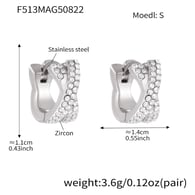 F513-Stahlkreuz Volldiamant Zirkon Ohrringe-S Bild12