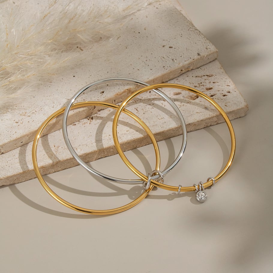 1 Piece Stainless Steel Mixed Color Bangle Picture3