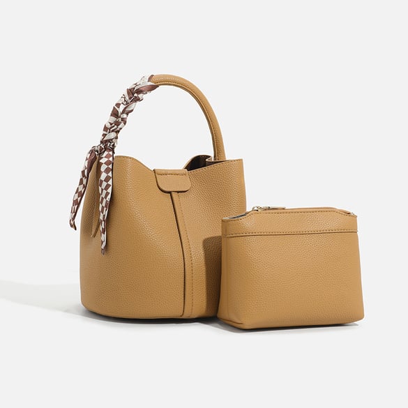 Sac seau classique en PU de couleur unie pour femme, 1 pièce
