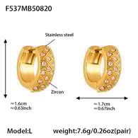 F537-Goldene Zirkon Ohrringe-L Bild4