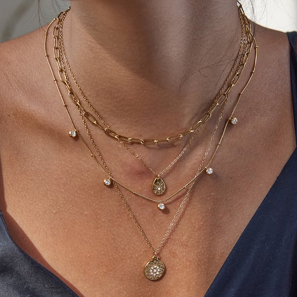 1 Piece Retro Droplet Stainless Steel Women's Pendant Necklaces 2