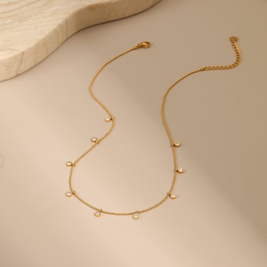 1 Piece Simple Elegant Circle Rectangle Stainless Steel   Women's Chain Necklaces h5 Picture4