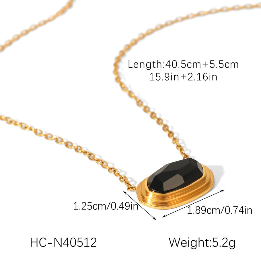 1 Piece  Rectangle Stainless Steel Gold Color Women's Pendant Necklaces Picture2