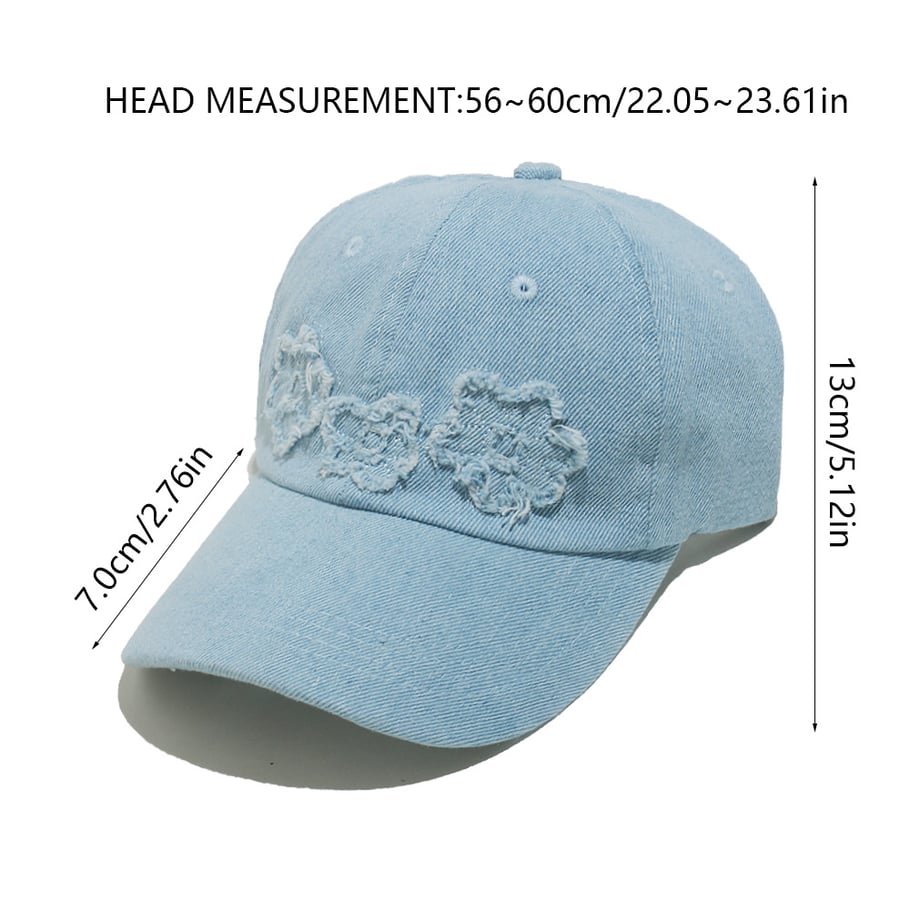 Cappello da donna in cotone con fiori, serie casual, 1 pezzo Immagine2