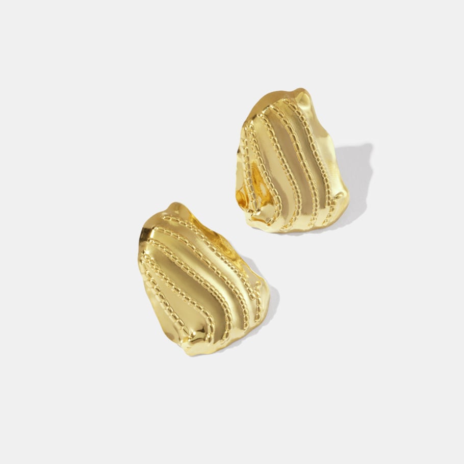1 Pair Irregular Shape Strip Stainless Steel Gold Color Stud Earrings Picture2
