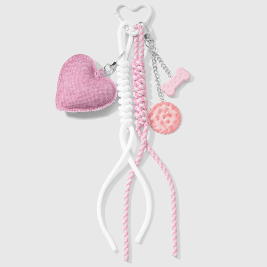 1 breloque de sac à biscuits en forme de cœur mignon 