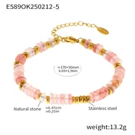 E589-Bracciale con perline di abaco in oro-n. 5 Immagine5
