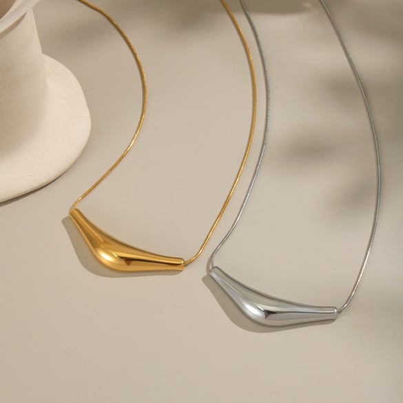 1 Piece Irregular Shape Stainless Steel Gold Color Pendant Necklace