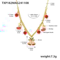 TXP182-Collana con campanella di Natale in oro 