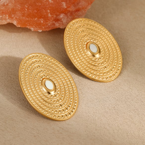 1 Pair Luxurious Series Elegant Thread Stainless Steel Women's Stud Earrings