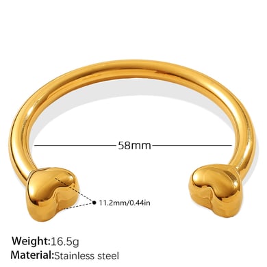 1 Piece Stainless Steel Gold Color Cuff Bracelet h5 