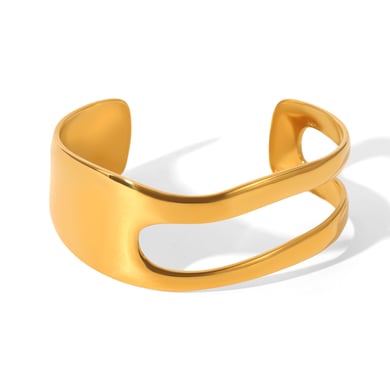 Braccialetti da donna in acciaio inossidabile scavato di forma irregolare, 1 pezzo h5 