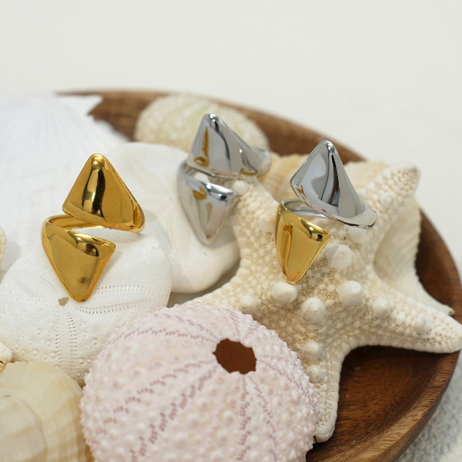 1 Piece  Daily Irregular Shape Stainless Steel Woemn's Statement Rings Picture3
