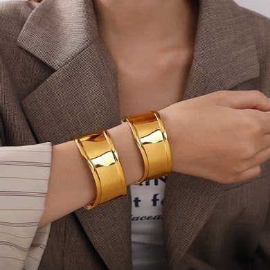 1 Piece Stainless Steel Gold Color Cuff Bracelet h5 Picture4