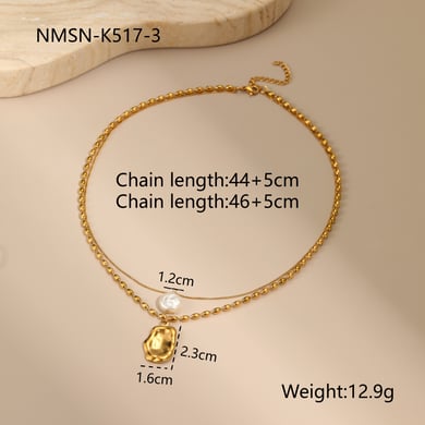 1 Piece Simple  Elegant Irregular Shape Stainless Steel  Women's Layered Necklaces h5 