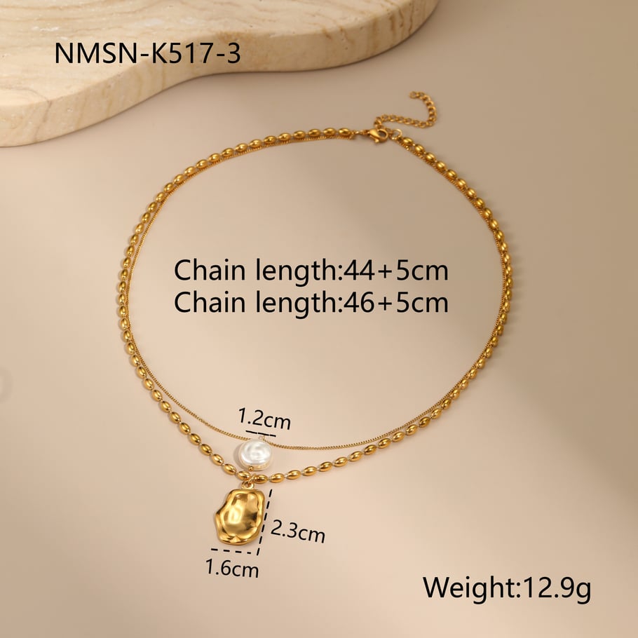 1 Piece Simple  Elegant Irregular Shape Stainless Steel  Women's Layered Necklaces 