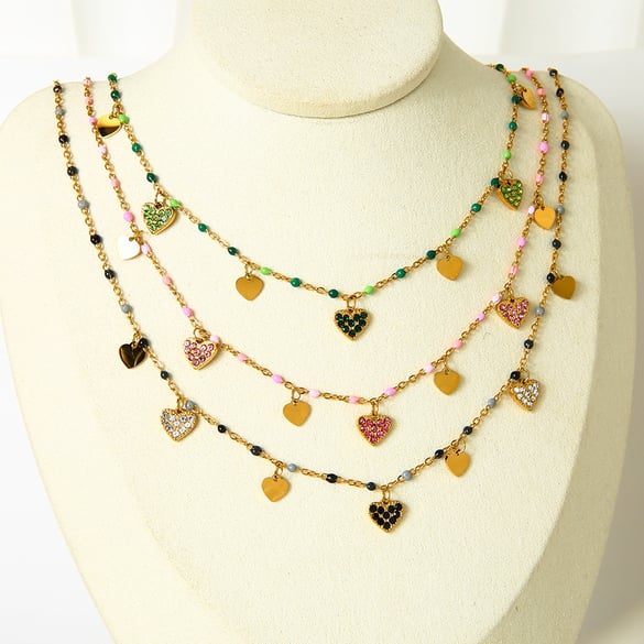 1 stuk romantische damesketting met hanger in de vorm van een hartje van roestvrij staal 2