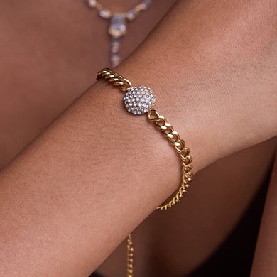 1 Piece Luxurious Calaite Stainless Steel Gold Color Women's Chain Bracelets h5 Picture4