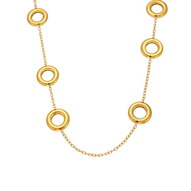1 Piece Simple Circle Stainless Steel Gold Color Women's Long Necklaces h5 