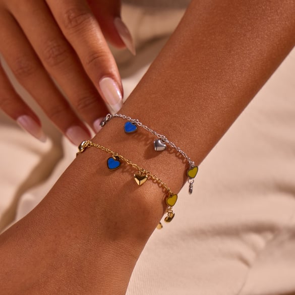 1 Piece Simple Series Sweet Heart Stainless Steel Women's Chain Bracelets 2