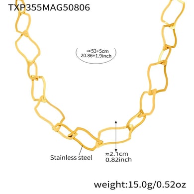 Minimalist Irregular Rectangular Shape Stainless Steel Gold Color Women's Jewelry Sets h5 