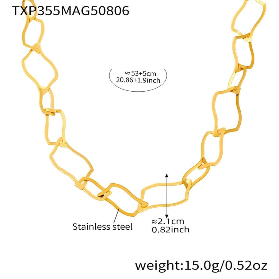 Minimalistische unregelmäßige rechteckige Form Edelstahl Gold Farbe Damen Schmuck Sets